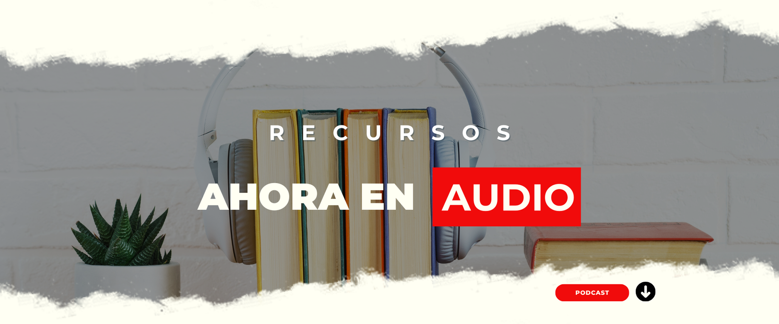 Banner principal de la página anunciando recursos en audio