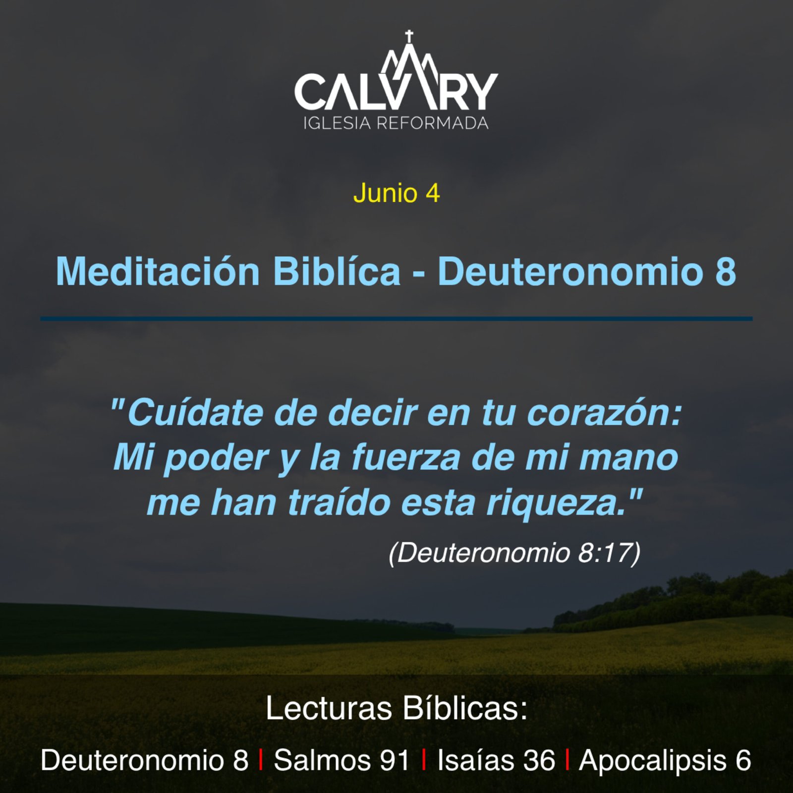 Meditación Bíblica para Deuteronomio 8 – Junio 4 episode artwork